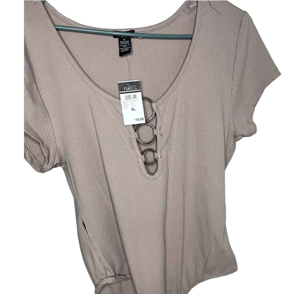 Classic Rue21 Nude Short Sleeve Cotton Bodysuit